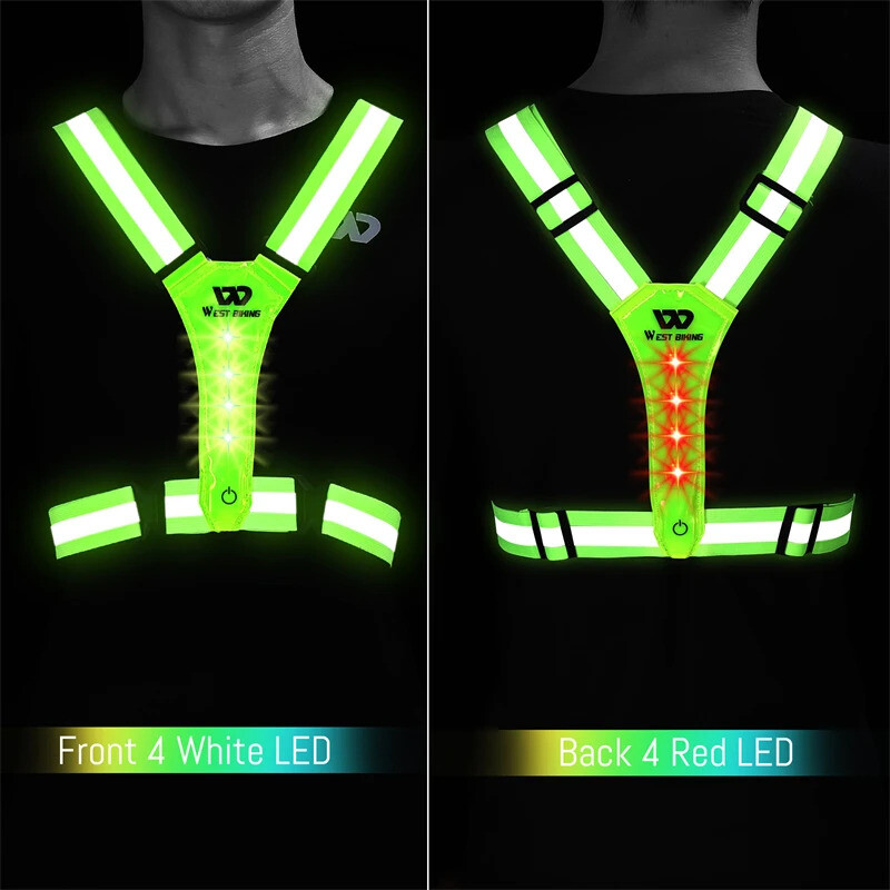 Cycling Reflective Safety Vest Electric Scooter Flashing Vest Running Fishing