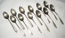 Lot de 12 cuillères Demitasse époque déco alpaga ou argent allemand