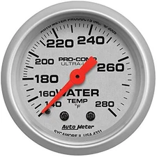 Auto Meter 4331 Ultra-Lite Mechanical Water Temp Gauge 140-280 Deg 2 1/16 52mm