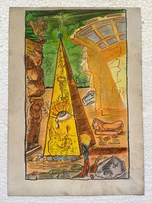 Salvador Dali Zeichnung auf Papier (Handmade) signiert und gestempelt Mischte... - Bild 1 von 4