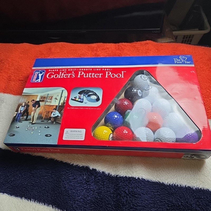 NOS unused PGA The Golfer's Putter Pool Game (Play Like Golf--Shoot Like Pool!" 