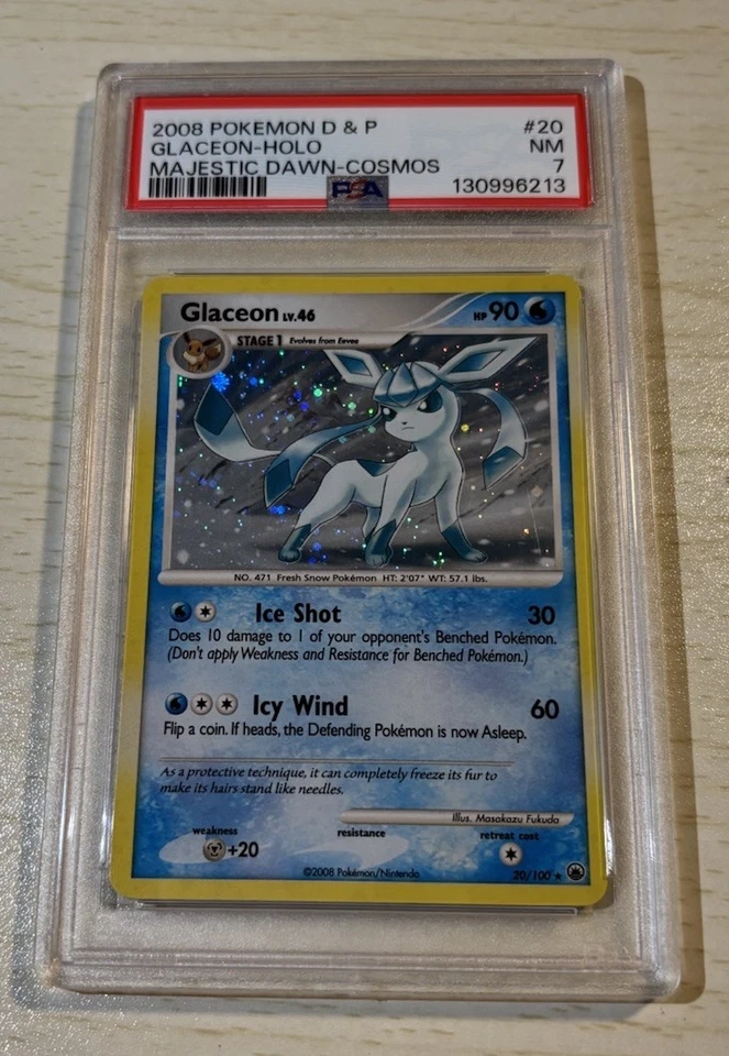 2008 POKEMON DIAMOND & PEARL MAJESTIC DAWN #20 GLACEON-HOLO COSMOS PSA 7 - Image 3 of 4