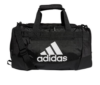 Adidas Defender IV Small Duffle Bag Black Durable Zip Pockets Shoulder Strap