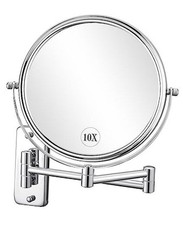 8 Inch Wall Mounted Magnifying Mirror with 10x Magnification, Double Sided