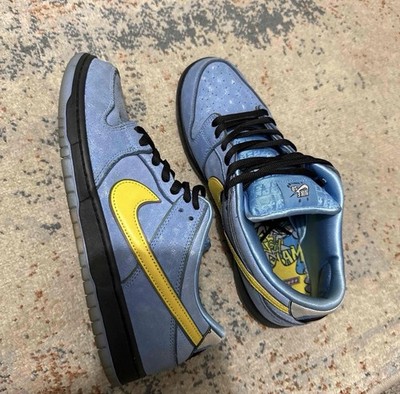 Bubble's Power Puff Girls Nike SB Dunk Low Skate Shoes Blue/Yellow Men s US 11