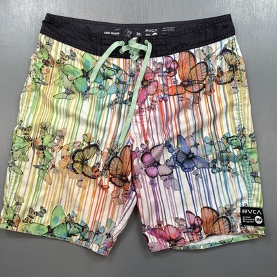 RVCA Board Shorts Men 30 Sage Vaughn Artist Network Program Butterfly Animal ANP