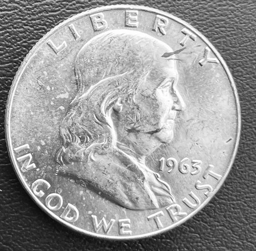 1963 P Ben Franklin Half Dollar - 90% Silver - XF/AU