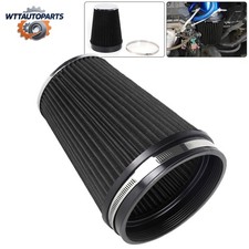 6 152mm High Flow Inlet Cold Air Intake Cone Replacement Dry Air Filter Black