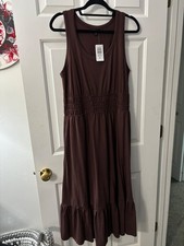 womens cotton brown maxi dress 00x large 10