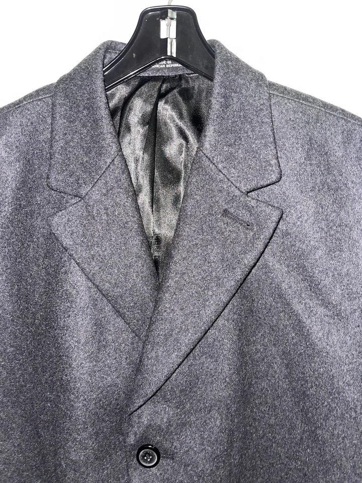 Men's London Fog Wool Cashmere Heavy Overcoat Mens Charcoal Gray Sz 42L - Image 2 of 4