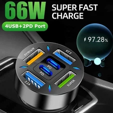 12V QC3.0 4 USB Car Fast Charger Socket Power Outlet Car Phone Charger Adapter