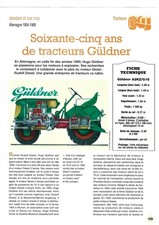 TRACTEUR GÜLDNER Soixante cinq ans de tracteurs & Sur 4 Pages