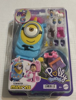 Polly Pocket Playset Minions Compact Toy From Mattel. 15 Pieces New