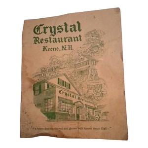 Keene New Hampshire Crystal Restaurant  Brochure, 1950