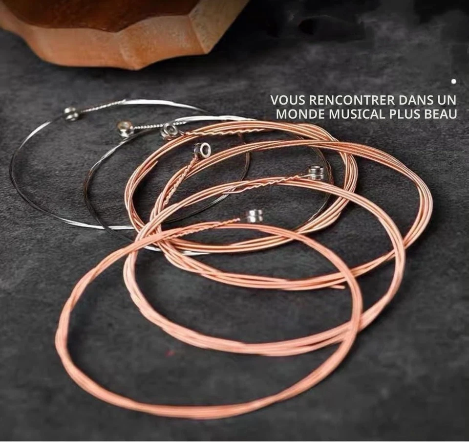 Cordes guitare acoustique 6 pièces acier inoxydable Msagkah - Photo 3/4