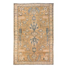 9'1"x14' Mustard Green Afghan Oushak Hand Knotted 100% Wool Soft Oriental Rug