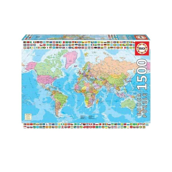 Educa Borras Puzzle Politische Weltkarte 1500 Teile 12+ Neu Ovp-image