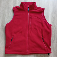 LL Bean Vest Men's Large Red Outdoors Fleece Full Zip Pockets Made in USA