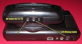 Sega 32X AC Adapter Power Supply & AV + 32X Link Mixing Cable for Genesis 1 NEW