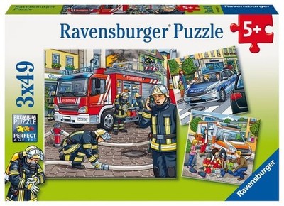 Puzzle Ravensburger Helfer in der Not 3 X 49 Teile 3 X 49 Teile
