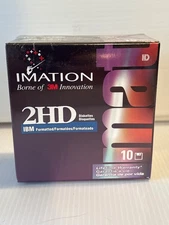 Imation 3.5" Floppy Disks Diskettes 10 Pack IBM Formatted 1.44MB 2HD New Sealed