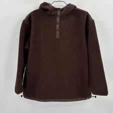 Backcountry Men's Brown Sherpa Fleece Insulated Hoodie Sweatshirt sz S 1/4-Snap