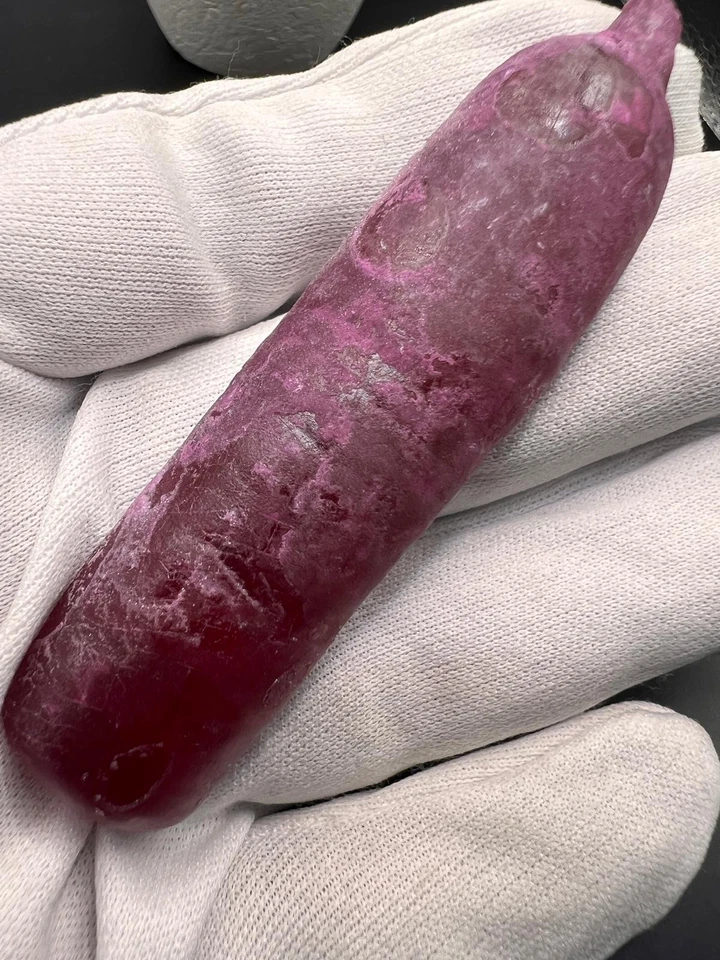 Lab Grown Red Chatham Corundum Half Boul Rough 43 grams - Image 2 of 4