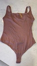 SKIMS  Bodysuit 3X RIBBED STRETCH COTTON  ROSE CLAY  Square Neck NEW w/TAGS
