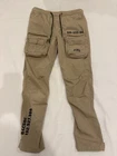 SMOKE RISE Cargo Khaki Pants Tapered Tan Stretch Utility MENS Large Polyester