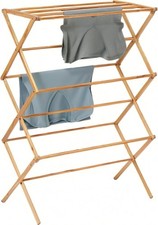 Collapsible Bamboo Drying Rack   Foldable Laundry Drying Stand Indoor/Outdoor