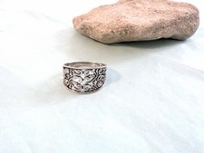 Sterling Silver Filigree Scroll Design Concave Band Ring Size 6.75