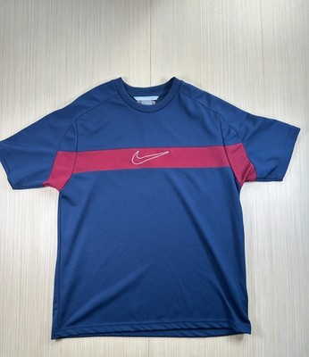 Vintage Nike T Shirt Men Large Blue Center Swoosh Logo Raglan Sleeve Performance