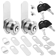 5/8'' Alloy Cam Locks with Keys, for Mailbox, Toolbox and Pickup (2 Pack)