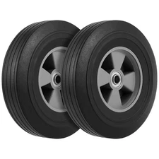 2 Pack 10 Inch Solid Tire, 5/8 Inch Axle Size Hand Truck Wheels Tires for Hos...