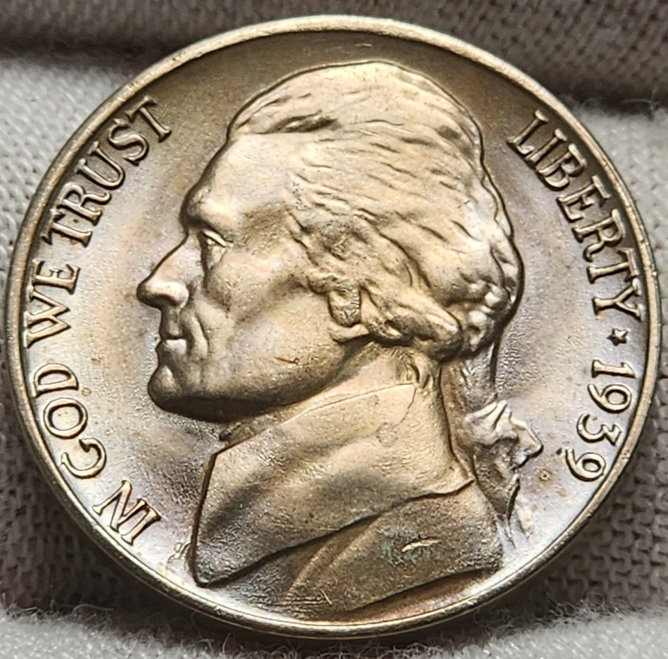 1939-D Jefferson Nickel • Key ~ GEM BU *UNCIRCULATED* Beautifully Toned • J-39d1 - Image 2 of 4