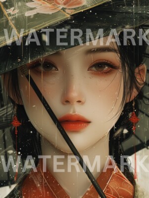 Digital Image Picture Beautiful Asian Woman Geisha Photograph AI Art Wallpaper 