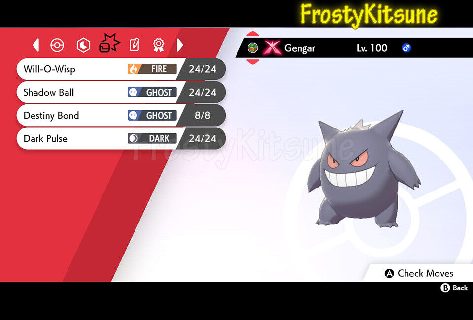 6IV Ultra Shiny Gengar Gigantamax Square Shiny Pokemon Sword & Shield