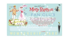 MARY POPPINS FAN CLUB MEMBERSHIP CARD