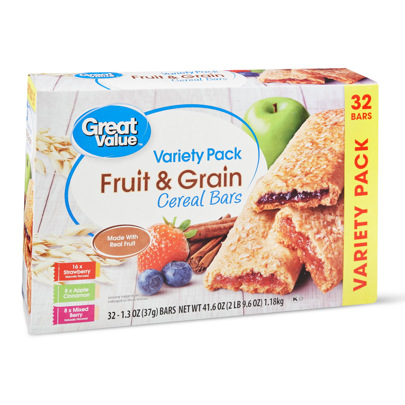 Fruit & Cereal Bars, Variety Pack, 41.6 oz, 32 Count