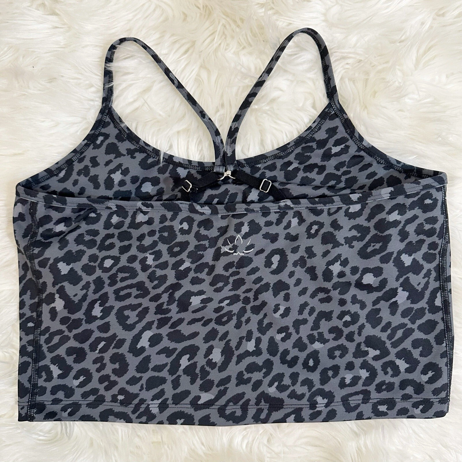 beyond-yoga cheetah print activewear yoga shelf bra tank-top