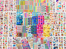 LARGE LOT 100 FULL SHEETS Stickers Randomly Selected Quality DIY Projects, Mix