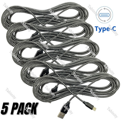 Braided USB Type C Fast Charger Cable For Android Samsung Google Data Sync Cord