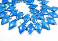 Blue Copper Turquoise Faceted Briolette Beads Fancy Matched Gemstone 23x15mm
