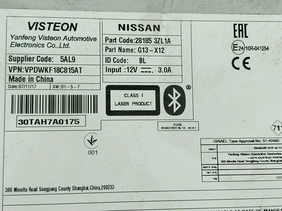 281853ZL1A AUDIOSYSTEM / RADIO-CD / 281853ZL1A / 17441837 FÜR NISSAN PULSAR HATC - Bild 4 von 4