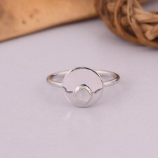 Minimalist Crystal Quartz Gemstone Ring in 925 Silver Special Gift For Sister