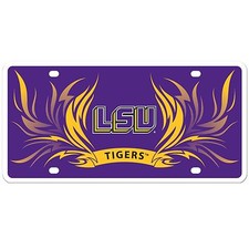 lsu tigers ncaa college football styrene car tag license plate made in usa