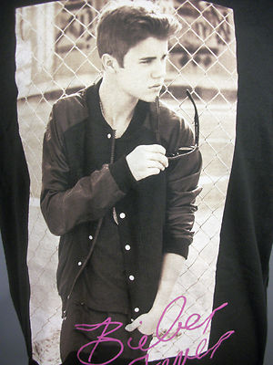 Vintage Justin Bieber Live Concert BIEBER FEVER Black T-Shirt Size