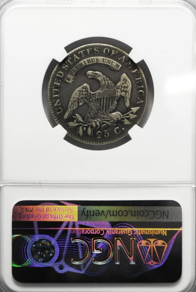 1821 25c Capped Bust Quarter Dollar Twenty Five Cents Philadelphia NGC VF25 - Image 3 of 4