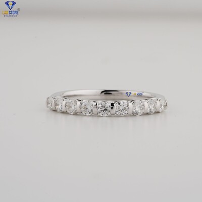 0.70 TCW Round Brilliant Cut Labgrown Diamond Ring 925 silver Labstone