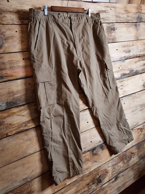 Mens 40 Cargo Ripstop Khaki Pants Size 40/S Haband Travelers Hiking Gorpcore 